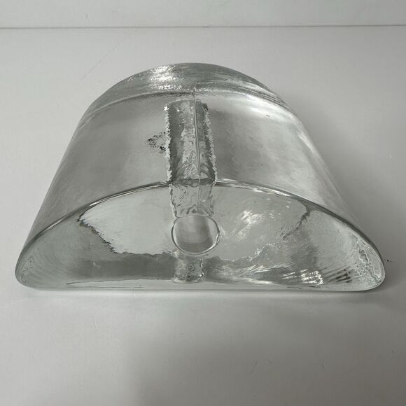 Living Quarters Half Moon Glass Bud Vase Taper Candle Pen Holder Book End Heavy - Picture 6 of 15